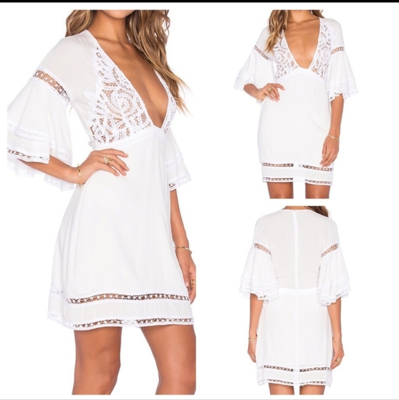 FOR LOVE AND LEMONS WHITE MINI DRESS FITS XS - Picture 1 of 13